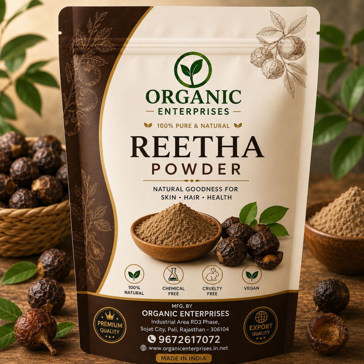 Premium Quality Reetha Powder